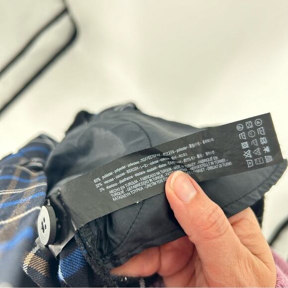 Zara Plaid Wide Leg Trouser Jumpsuit Overalls Pinafore Blogger Favorite Size S - Picture 8 of 8